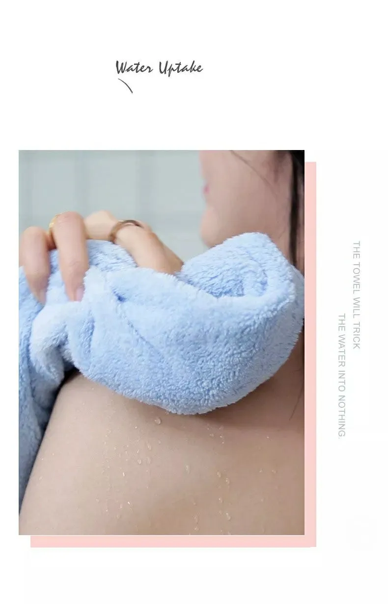 2Pcs Luxury Super Large Towel Set High Absorbent Soft - ( Bath Towel   Face Towel )