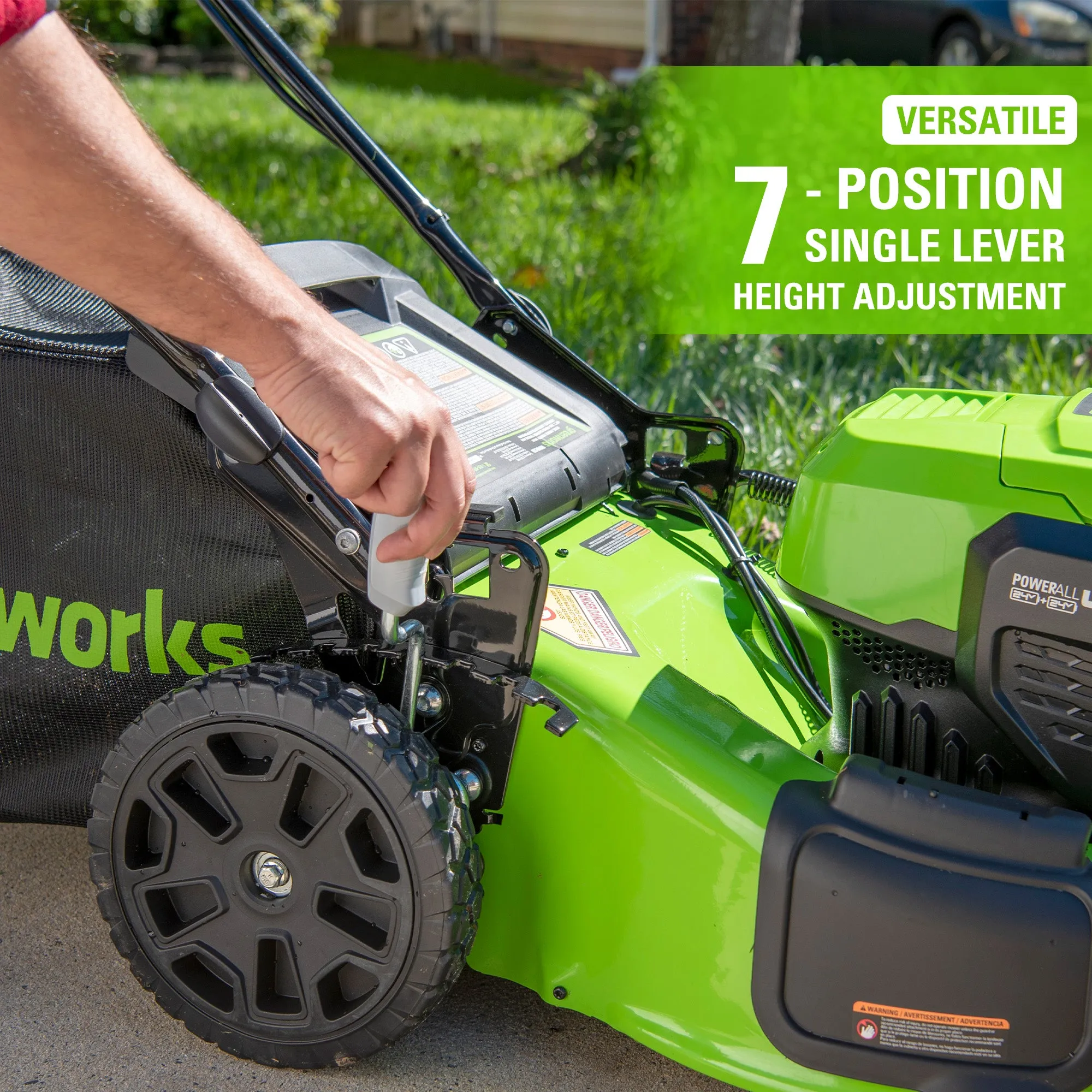 48V (2x24V) 20" Cordless Battery Push Mower w/ Two (2) 4.0Ah USB Batteries & Dual Port Rapid Charger