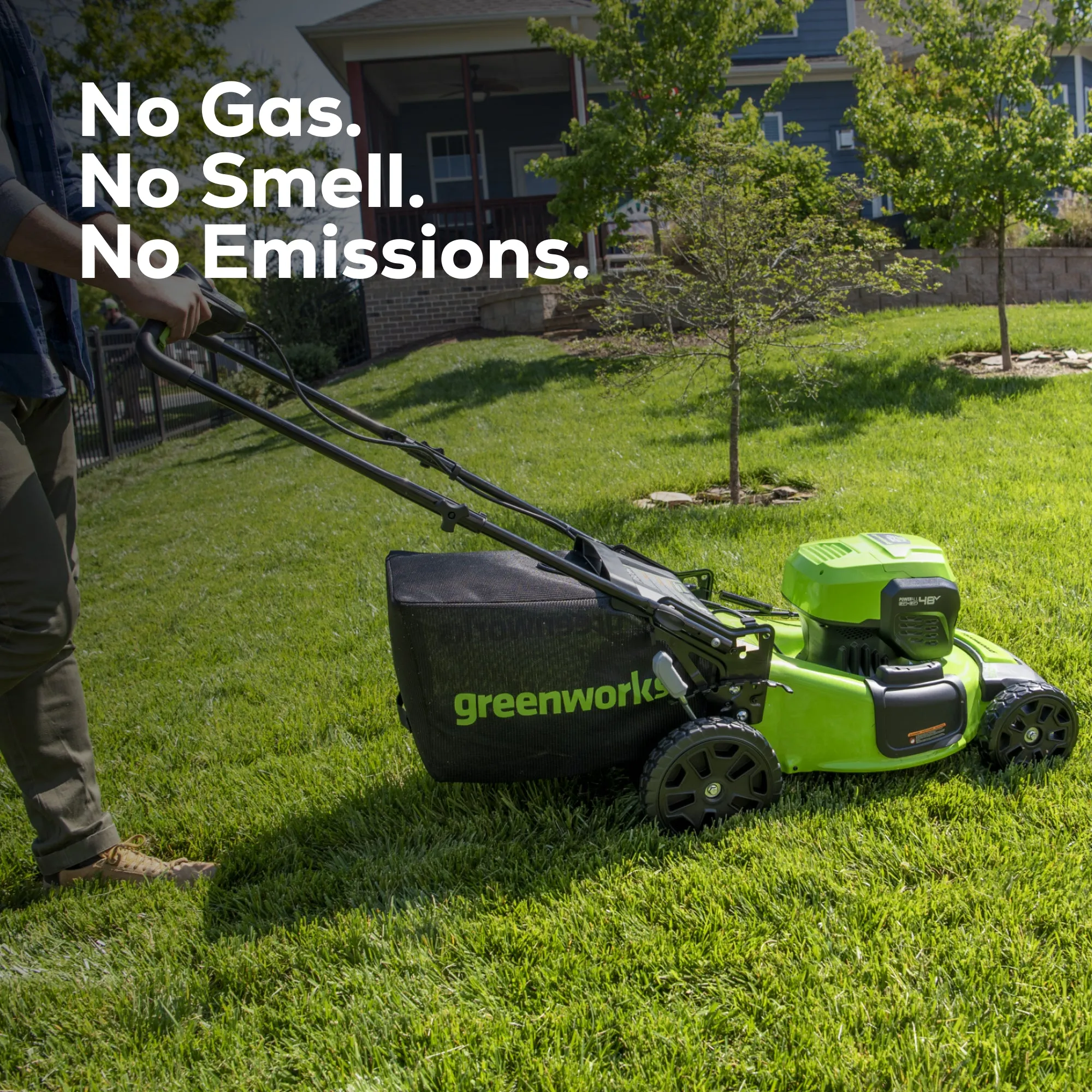 48V (2x24V) 20" Cordless Battery Push Mower w/ Two (2) 4.0Ah USB Batteries & Dual Port Rapid Charger