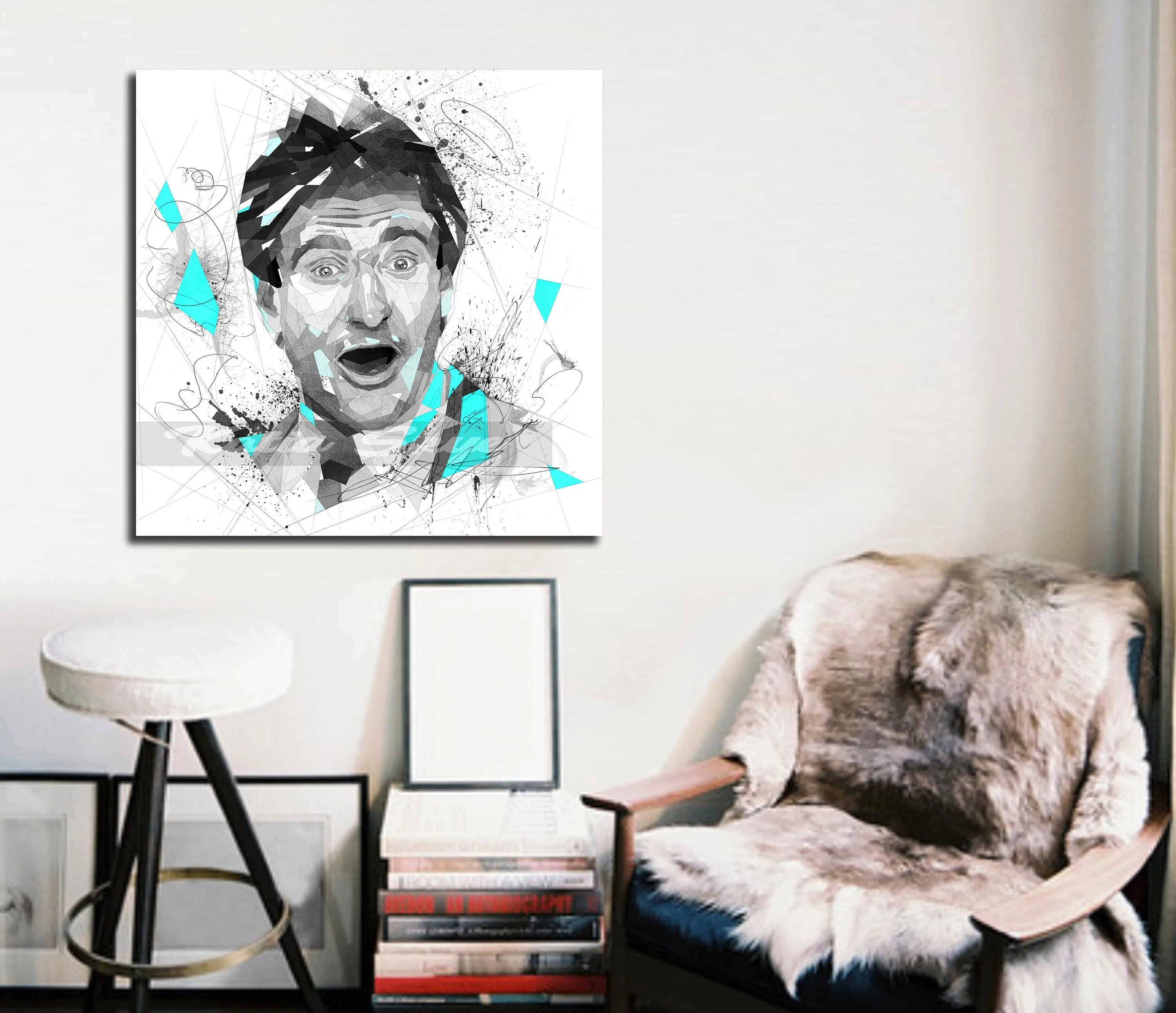 Abstract Canvas Wal Art Movie Poster Inspired By Robin Williams // MOV-RW01