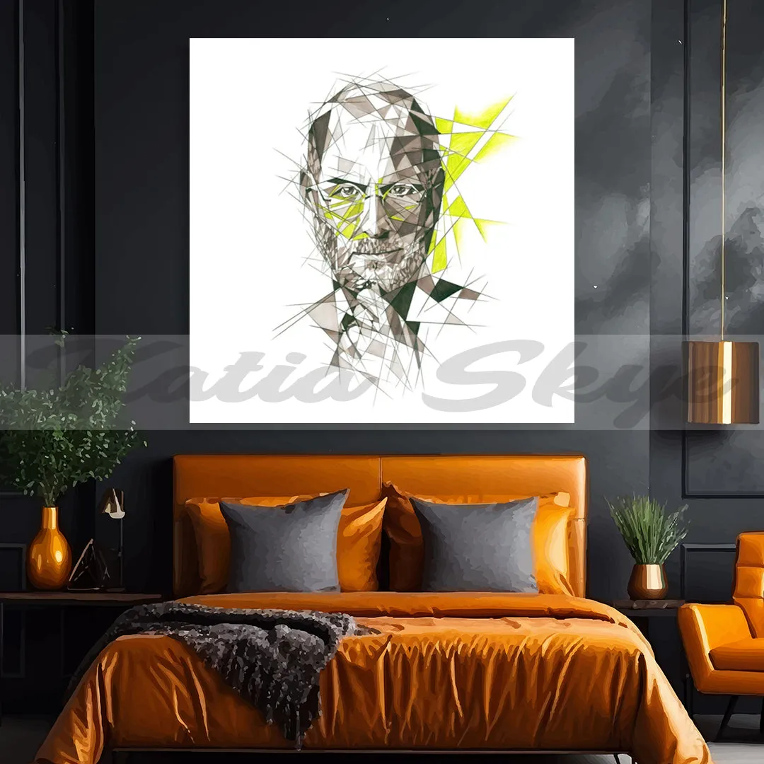 ABSTRACT FAMOSE PEOPLE WALL ART INSPIRED BY STEVE JOBS // FAM-SJ00