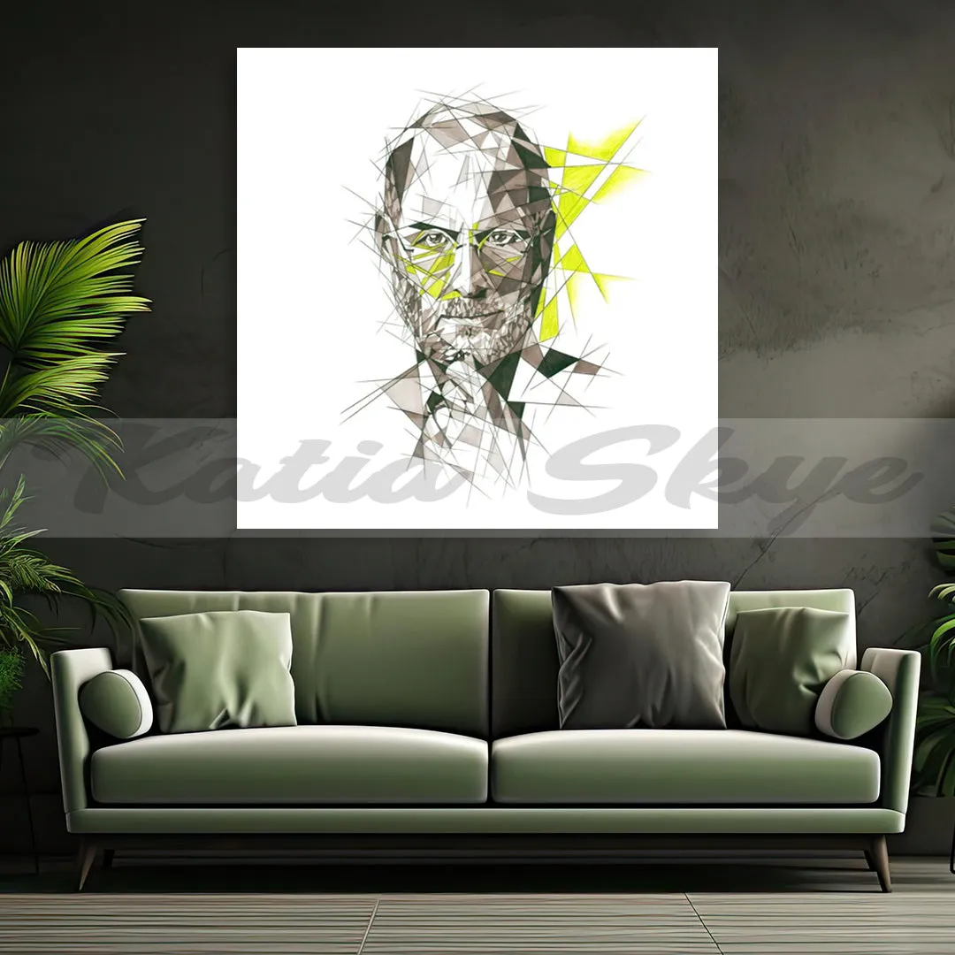 ABSTRACT FAMOSE PEOPLE WALL ART INSPIRED BY STEVE JOBS // FAM-SJ00