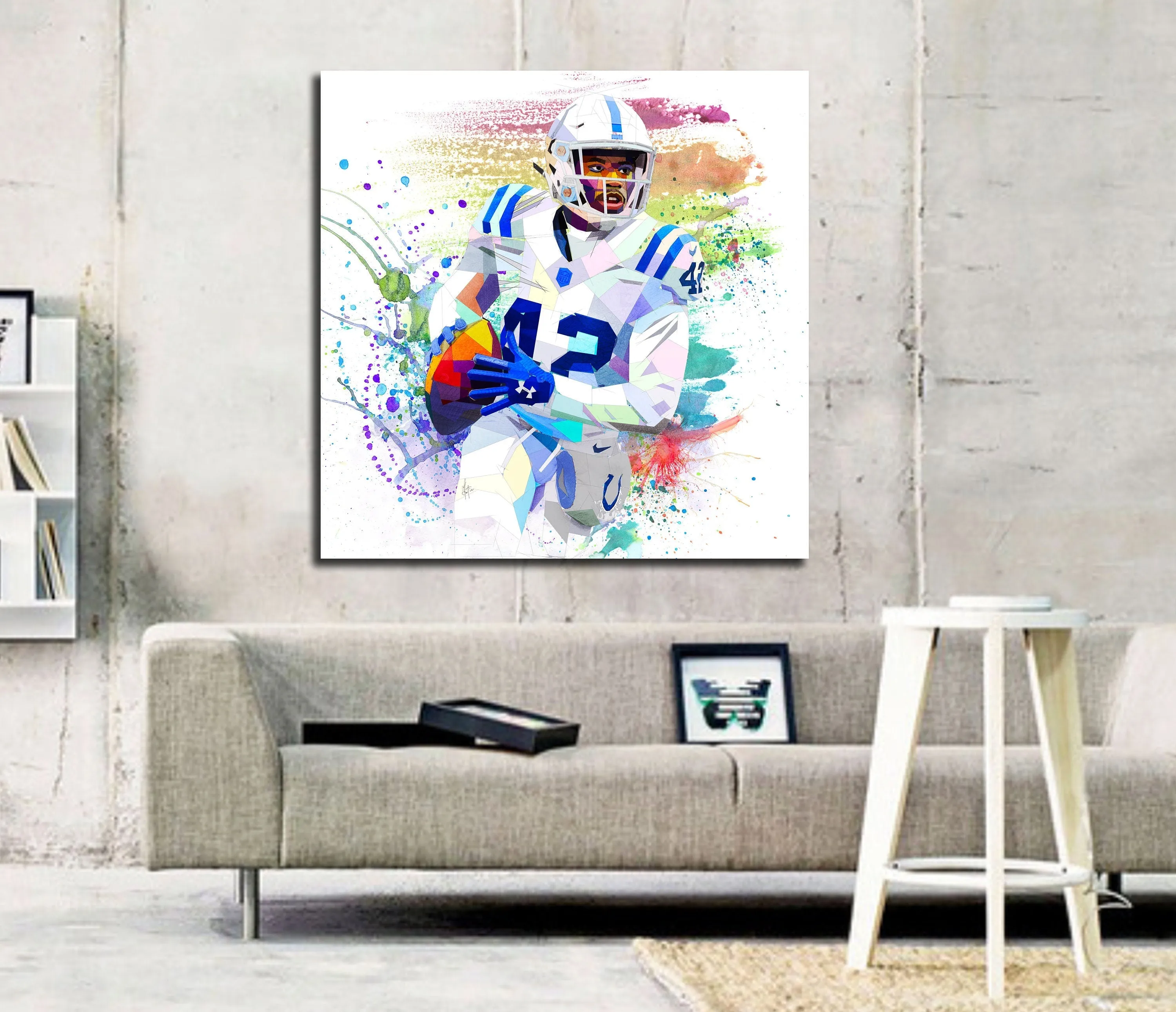 Abstract Football Wall Art Inspired by Kenny Moore II  // NFL-KM02