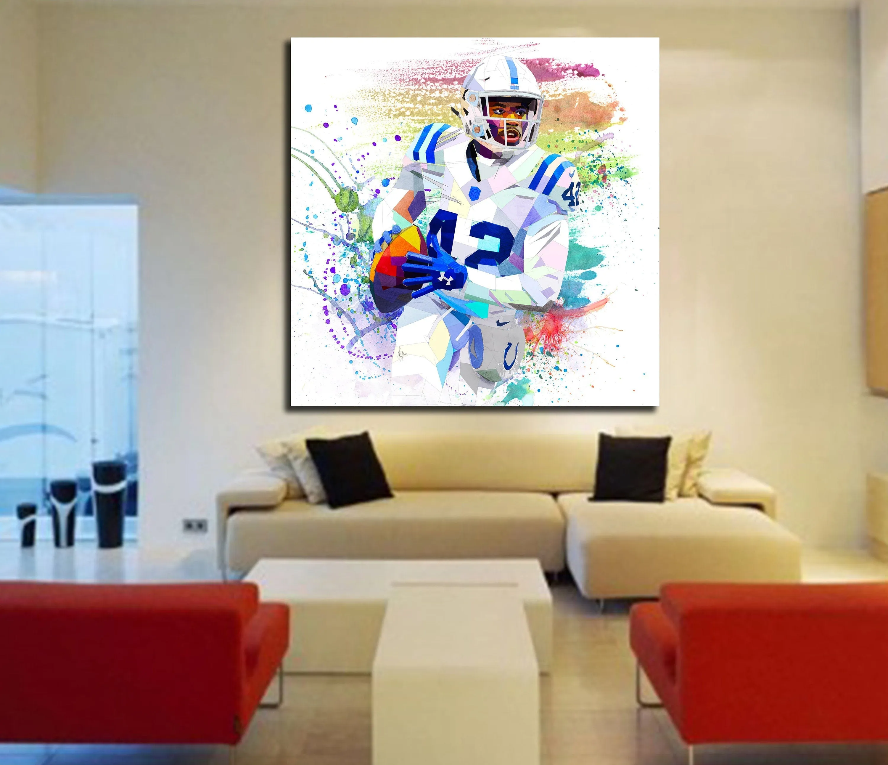 Abstract Football Wall Art Inspired by Kenny Moore II  // NFL-KM02