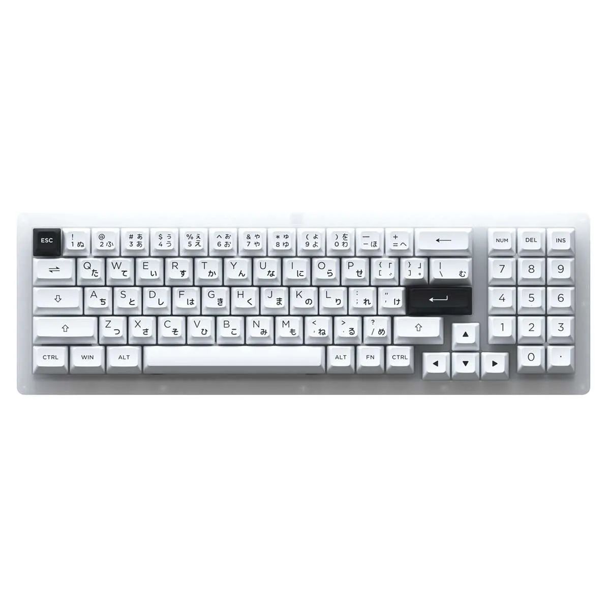 AKKO ACR98 MINI RGB HOT-SWAPPABLE ACRYLIC MECHANICAL KEYBOARD BLACK ON WHITE (JELLY WHITE SWITCH)