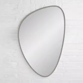 Alfa Design™ Wood Oval Mirror, Bathroom Mirror for Wall, Wood Framed for Bathroom, Living Room, Bedroom, Entryway, Hallway Grey Wall Mirror (30" x 22" inch)