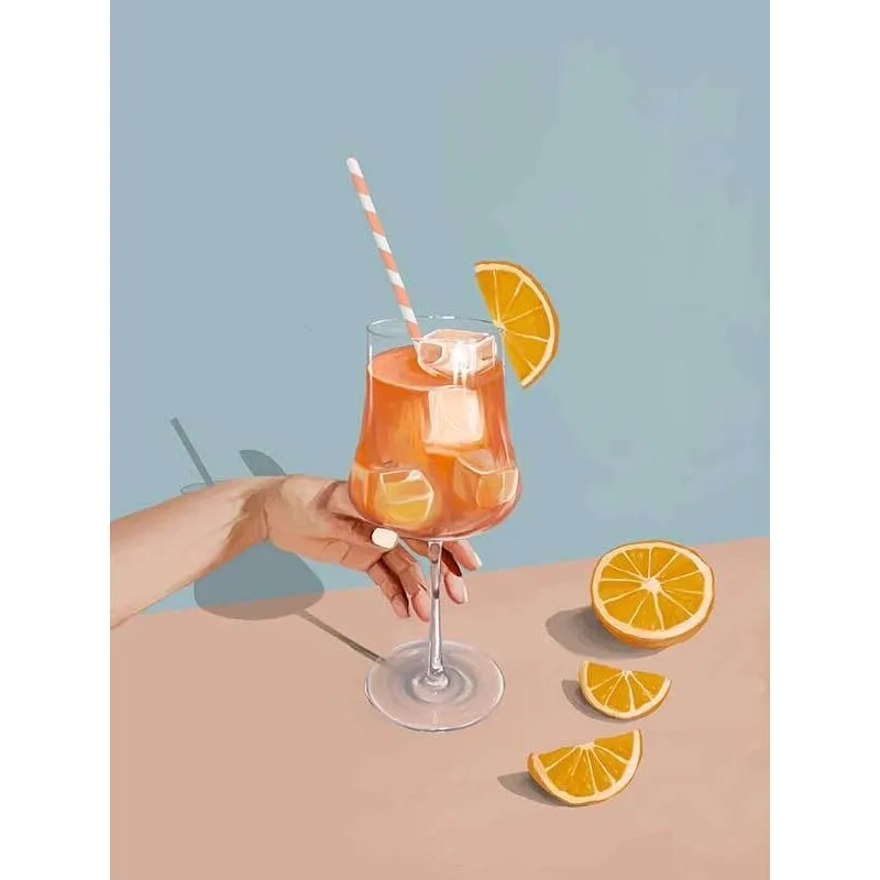 Aperol Spritz Canvas Art Print Oak Box Frame 75x100CM Ex-Display