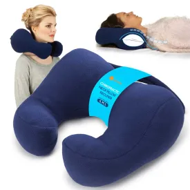 Award-Winning Chiropractic Neck Pillow for Sleeping and Travel, Blue, Medium