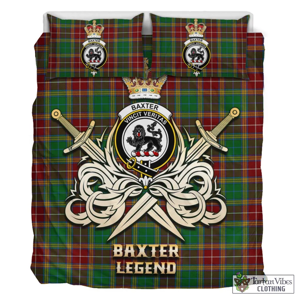 Baxter Tartan Bedding Set with Clan Crest and the Golden Sword of Courageous Legacy