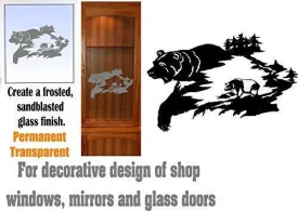 Bear Mountains Hunting DIY Etched Glass Vinyl