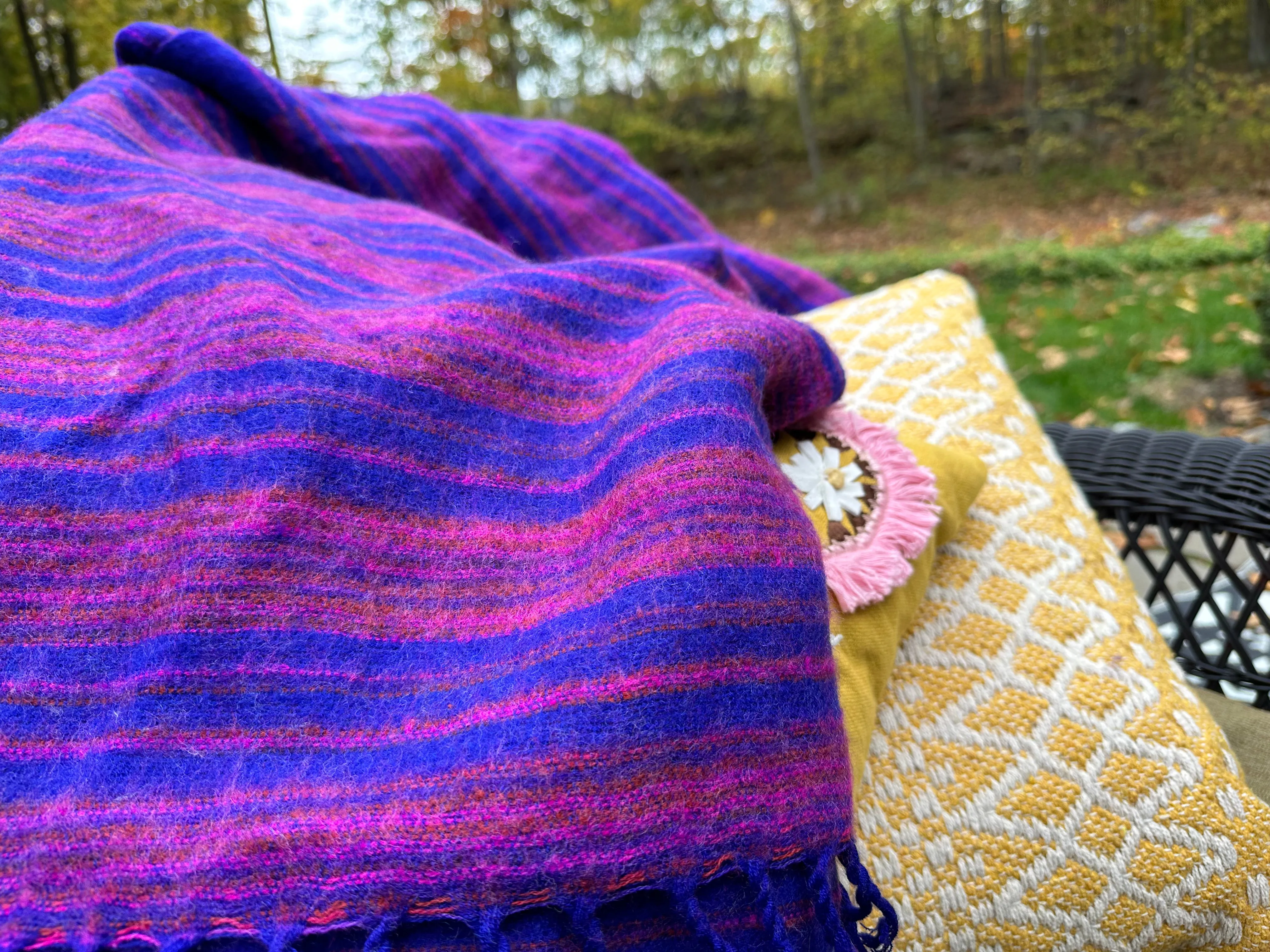 Bonfire Blanket in Purple | Blanket Throws I Wool Blanket | Throw Gifts | Blanket Gift