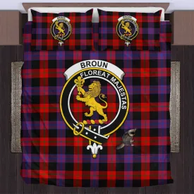 Broun Modern Tartan Bedding Set with Family Crest