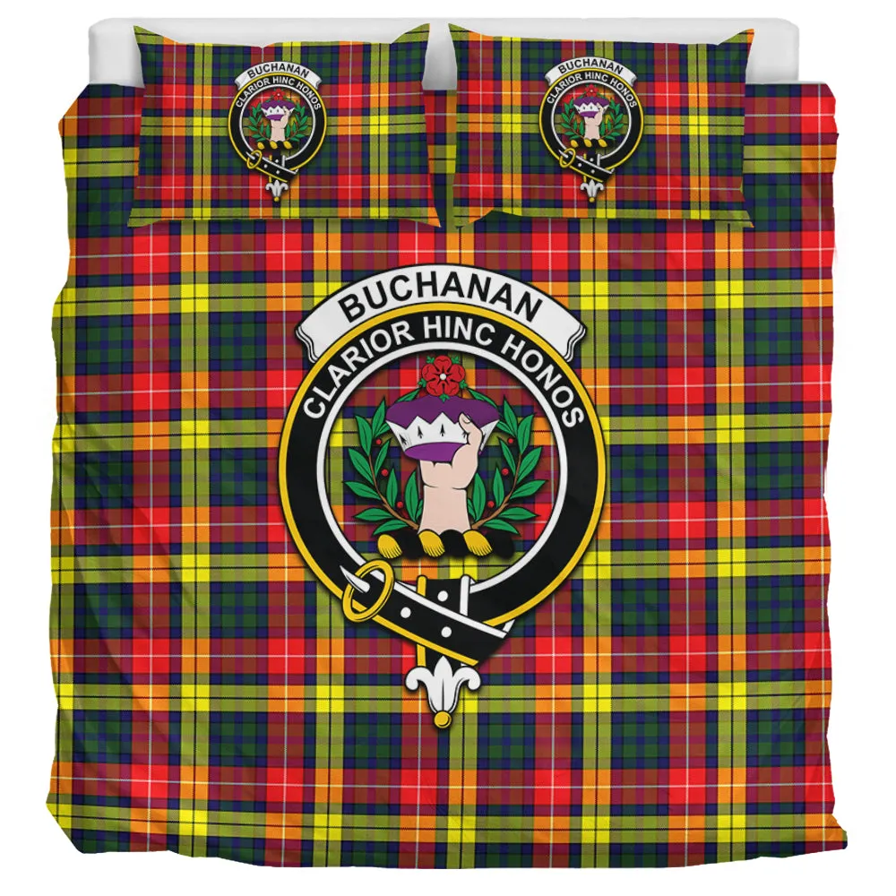 Buchanan Modern Tartan Bedding Set with Family Crest