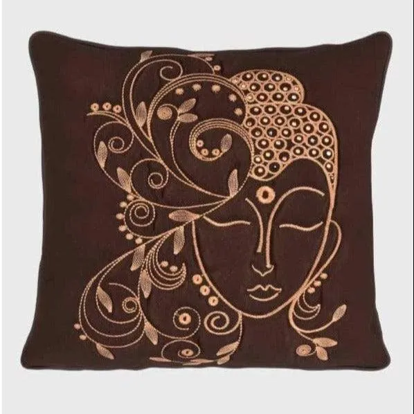 Buddhamitra Cushion Cover (Brown) - Set Of Five