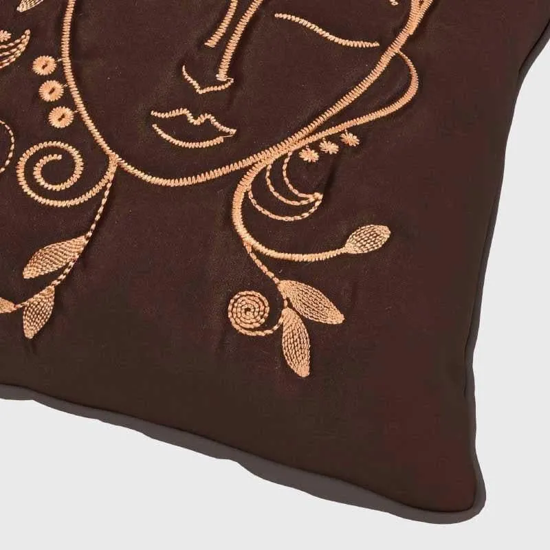 Buddhamitra Cushion Cover (Brown) - Set Of Five