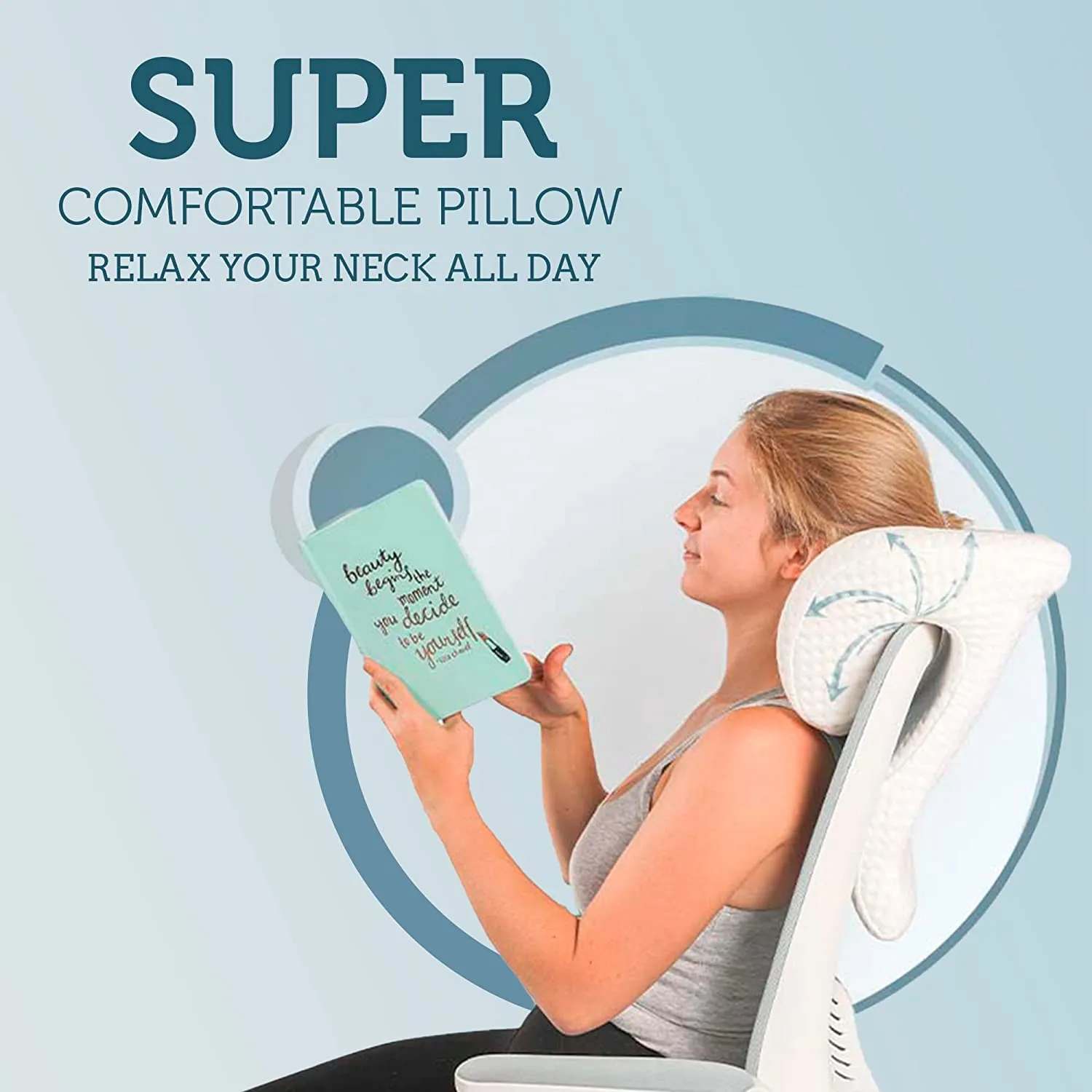 Comfortable Orthopedic Cervical Neck Pillow for Pain Relief, Ideal for Back and Side Sleepers