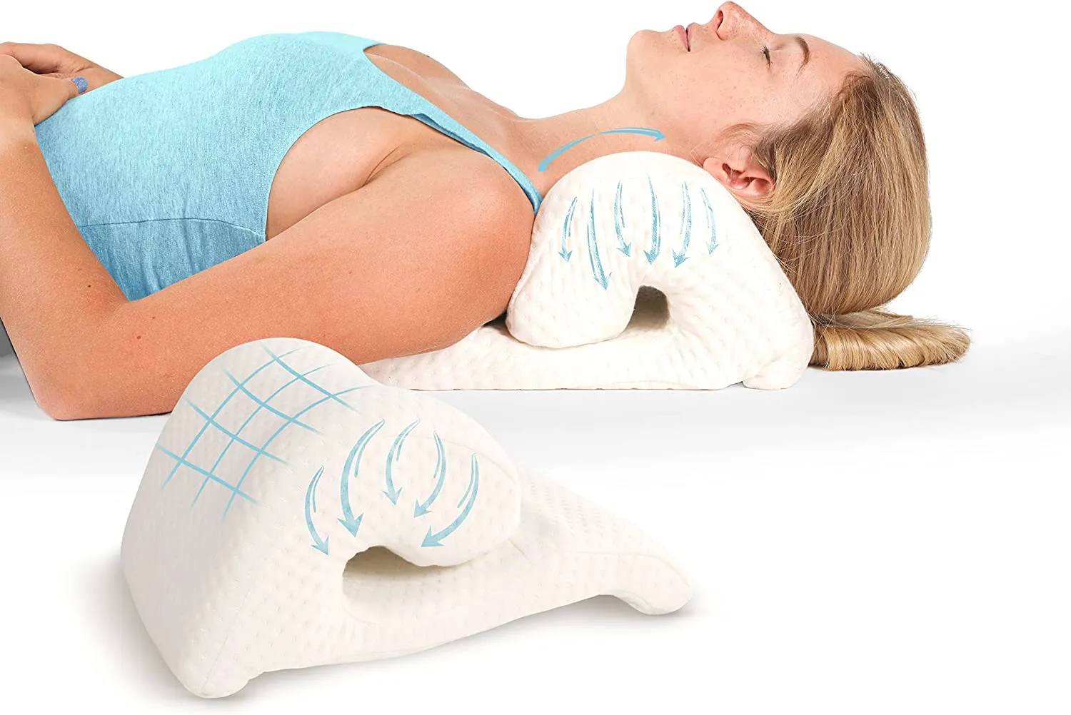 Comfortable Orthopedic Cervical Neck Pillow for Pain Relief, Ideal for Back and Side Sleepers