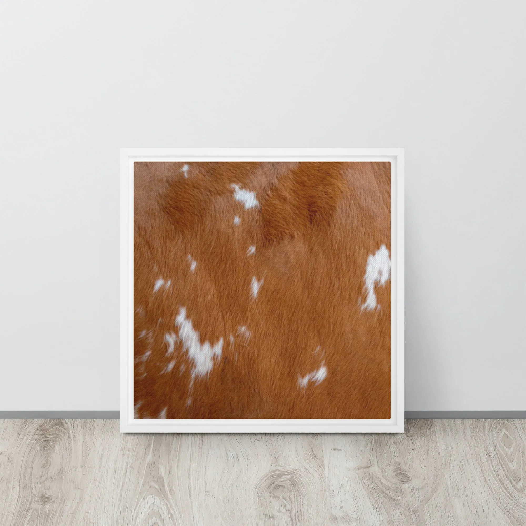 Copper Cow Artwork Framed Canvas Print