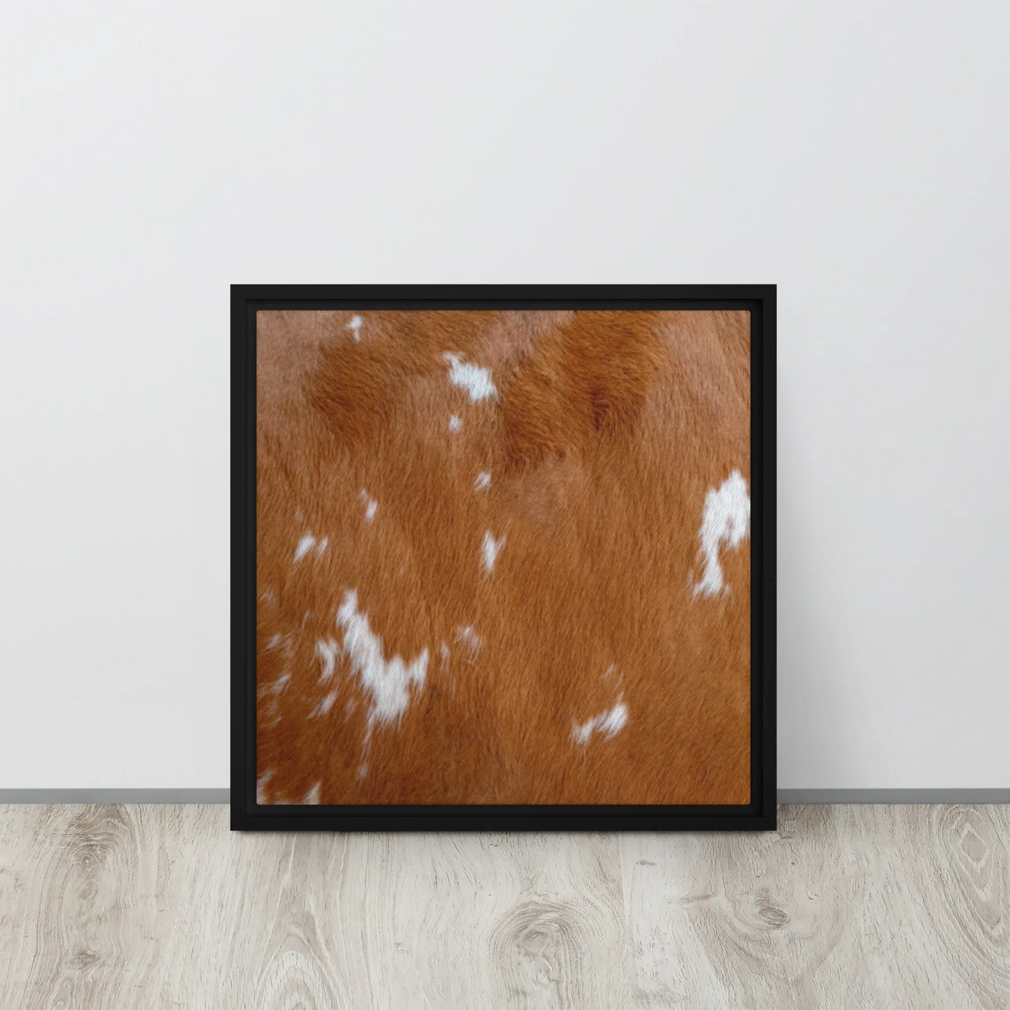 Copper Cow Artwork Framed Canvas Print