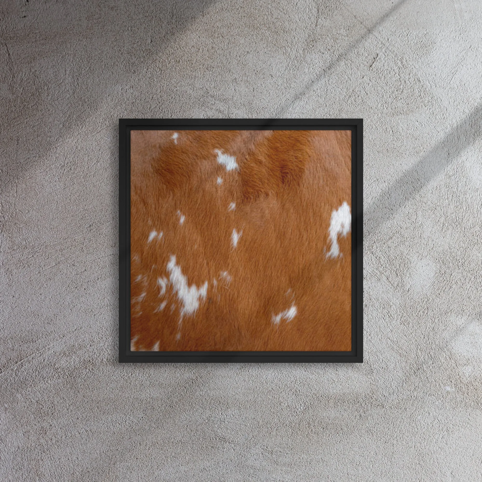 Copper Cow Artwork Framed Canvas Print