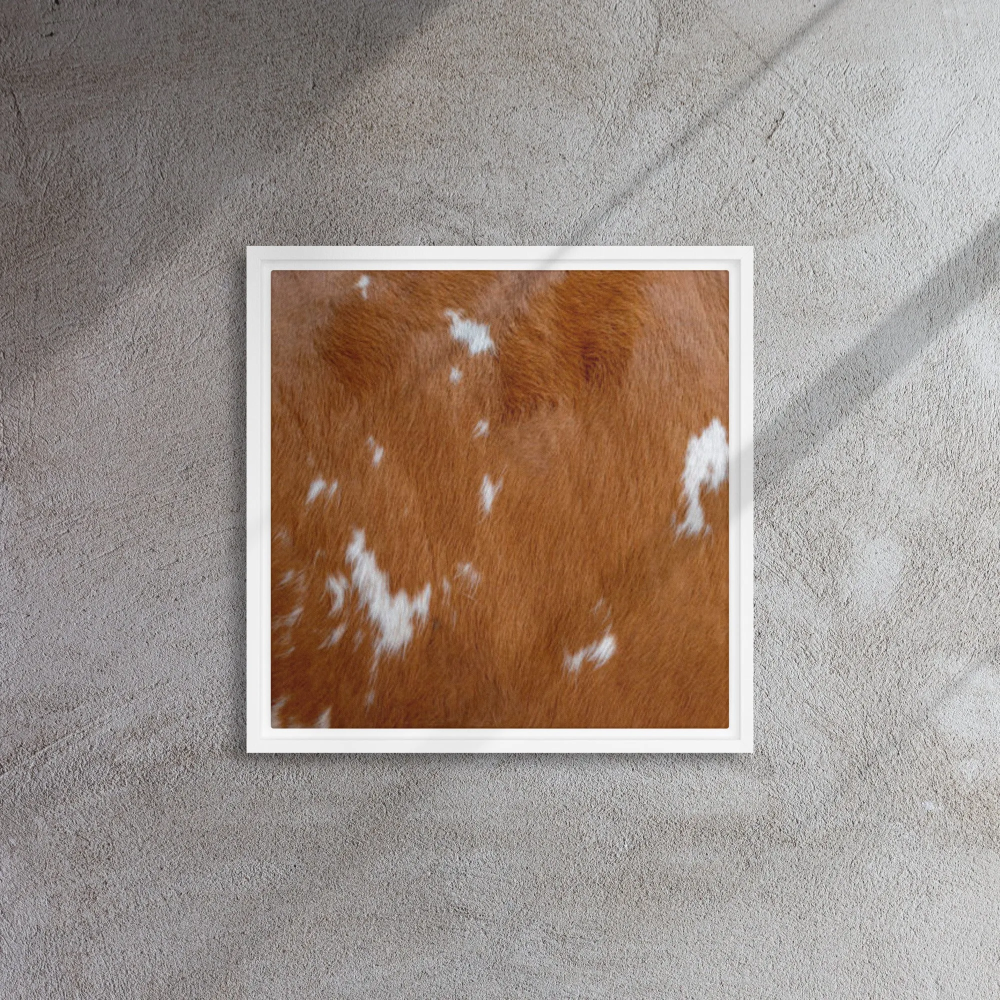 Copper Cow Artwork Framed Canvas Print