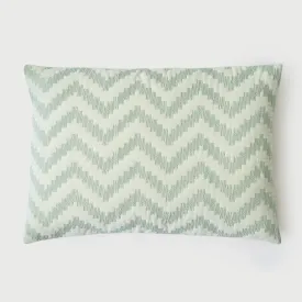 Cotton Cushion Cover | Chevron | Zigzag Pattern | Green | 35 x 50 cm