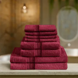 Cotton Home Ultimate Towel Collection - 8 Piece Bundle Burgundy