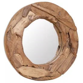 Decorative Teak Wood Mirror Round