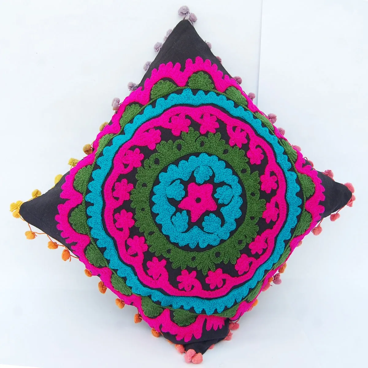 Embroidery Pillow Cover Decorative Suzani Cushions - CraftJaipur