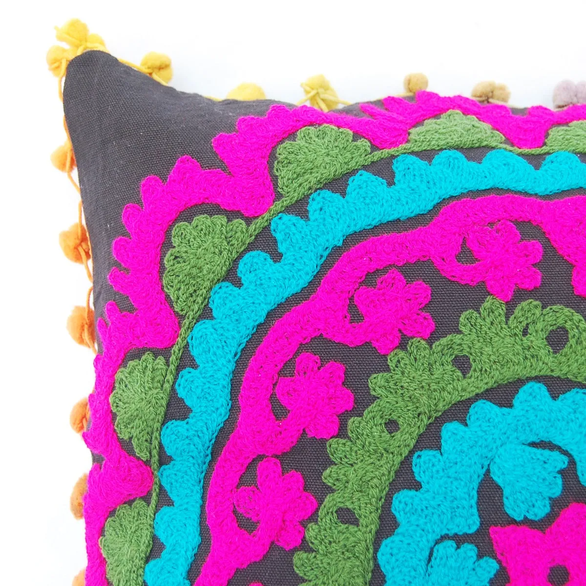 Embroidery Pillow Cover Decorative Suzani Cushions - CraftJaipur