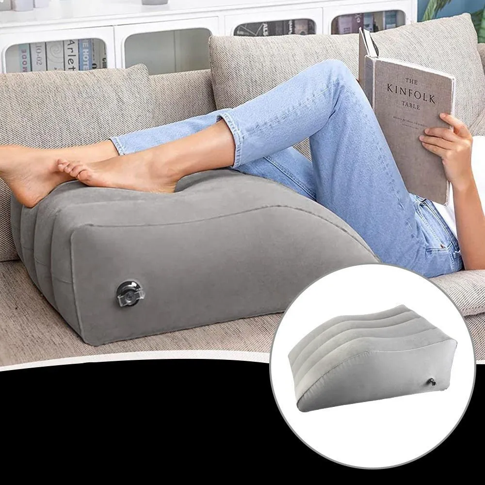 Ergonomic Inflatable Leg Pillow - Comfort Leg Pillows Improve Circulation, Use for Relax Muscles & Comfort Swelling, Pregnant, Surgery and Injury