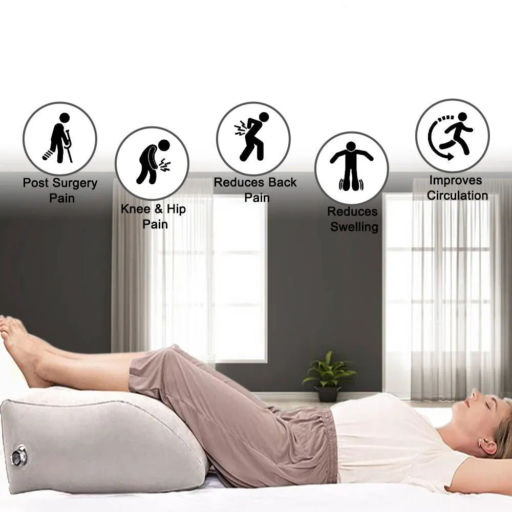 Ergonomic Inflatable Leg Pillow - Comfort Leg Pillows Improve Circulation, Use for Relax Muscles & Comfort Swelling, Pregnant, Surgery and Injury