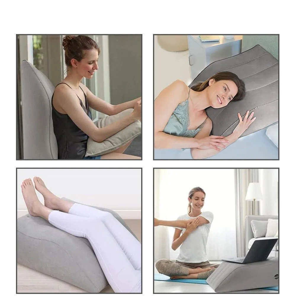 Ergonomic Inflatable Leg Pillow - Comfort Leg Pillows Improve Circulation, Use for Relax Muscles & Comfort Swelling, Pregnant, Surgery and Injury