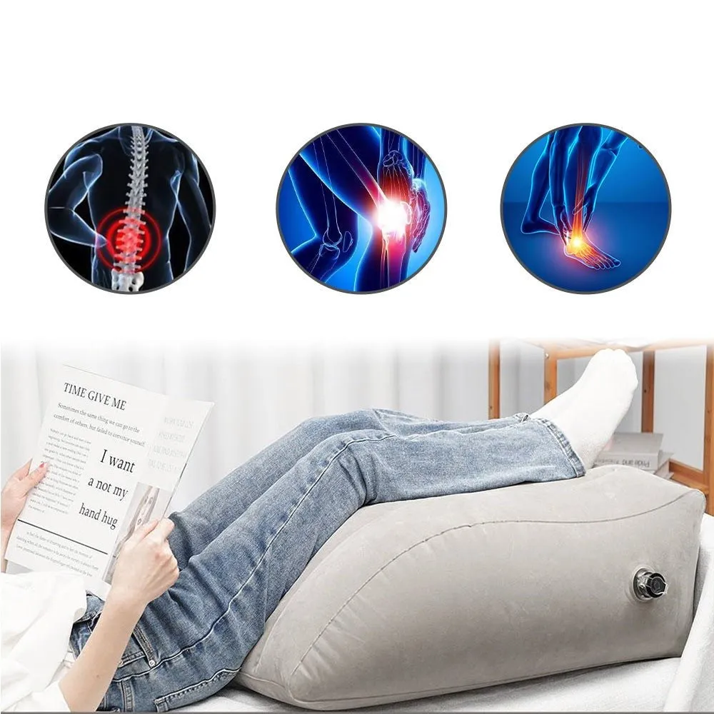 Ergonomic Inflatable Leg Pillow - Comfort Leg Pillows Improve Circulation, Use for Relax Muscles & Comfort Swelling, Pregnant, Surgery and Injury