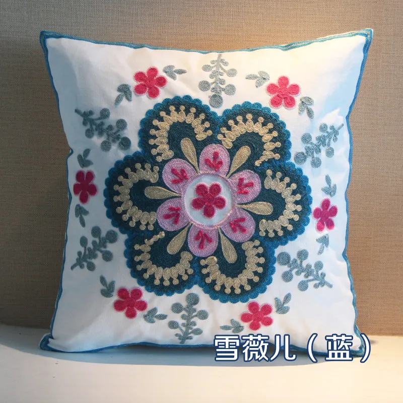 Ethnic style embroidered throw pillows sofa cushions  cushions pillow covers, no core