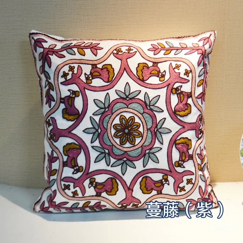 Ethnic style embroidered throw pillows sofa cushions  cushions pillow covers, no core