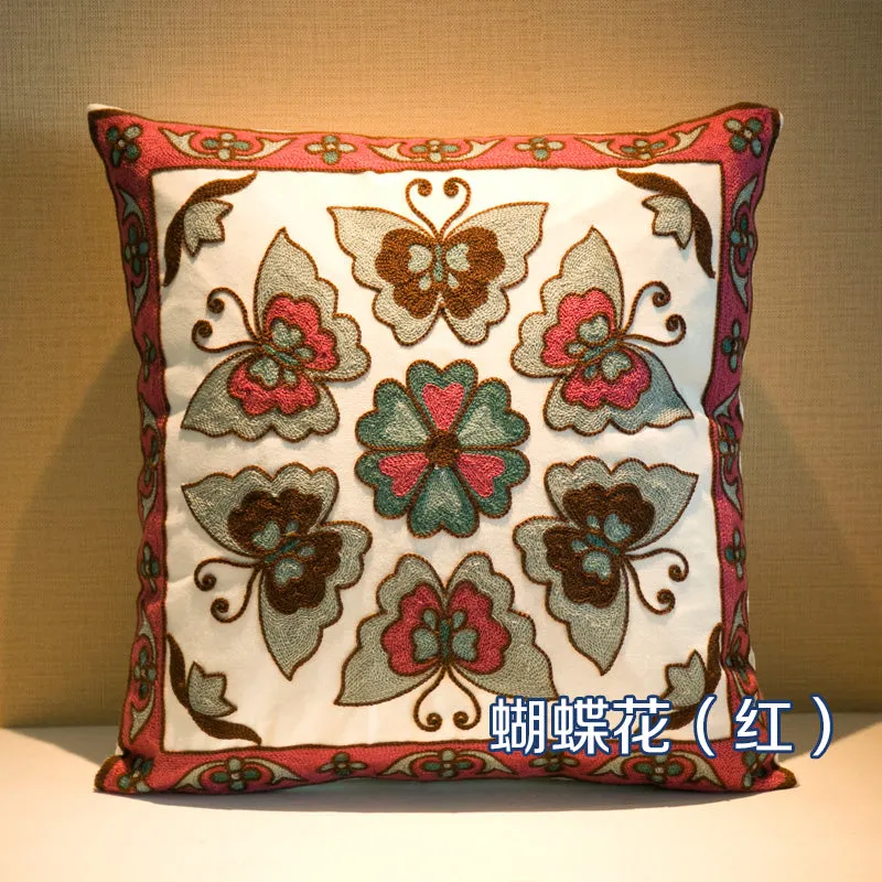 Ethnic style embroidered throw pillows sofa cushions  cushions pillow covers, no core