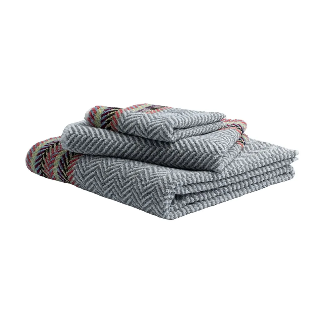 Herringbone Silver Gray Multi-Color