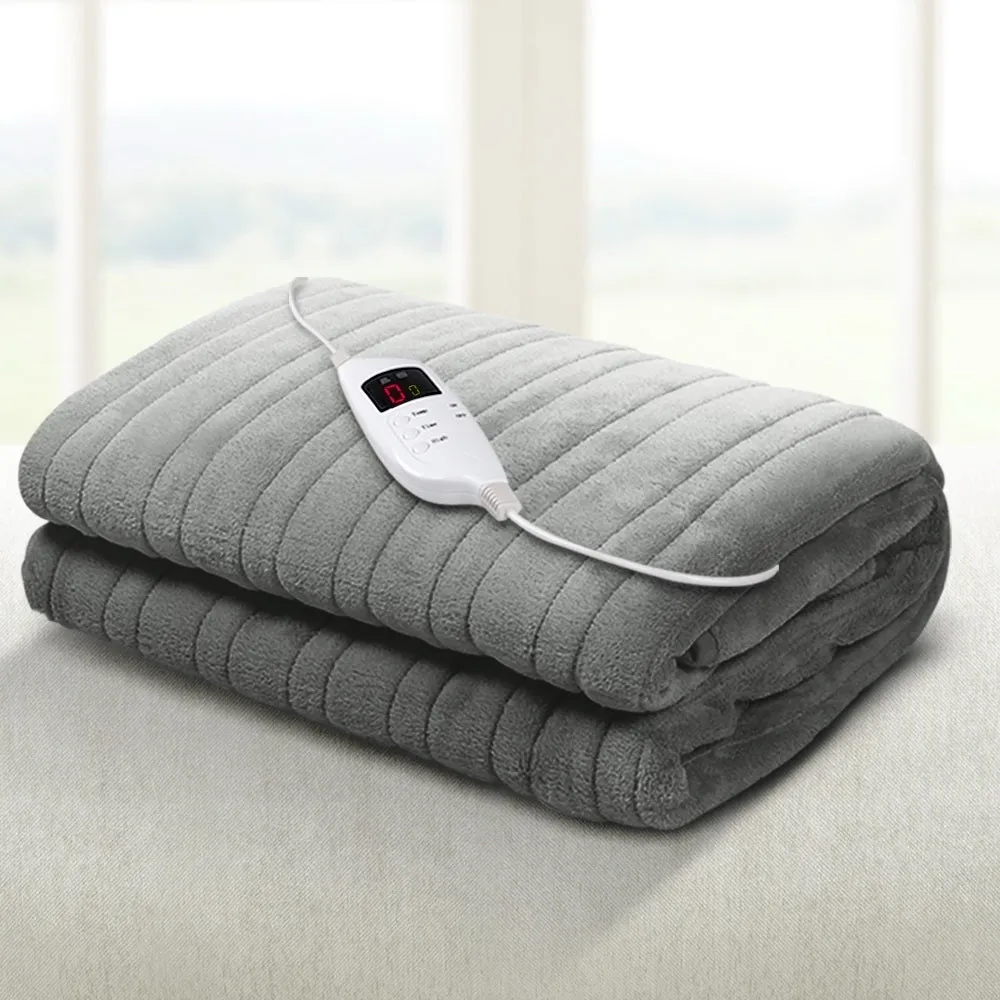 High-Density Fleece Heated Throw Rug, 12-Hour Timer - Giselle Bedding