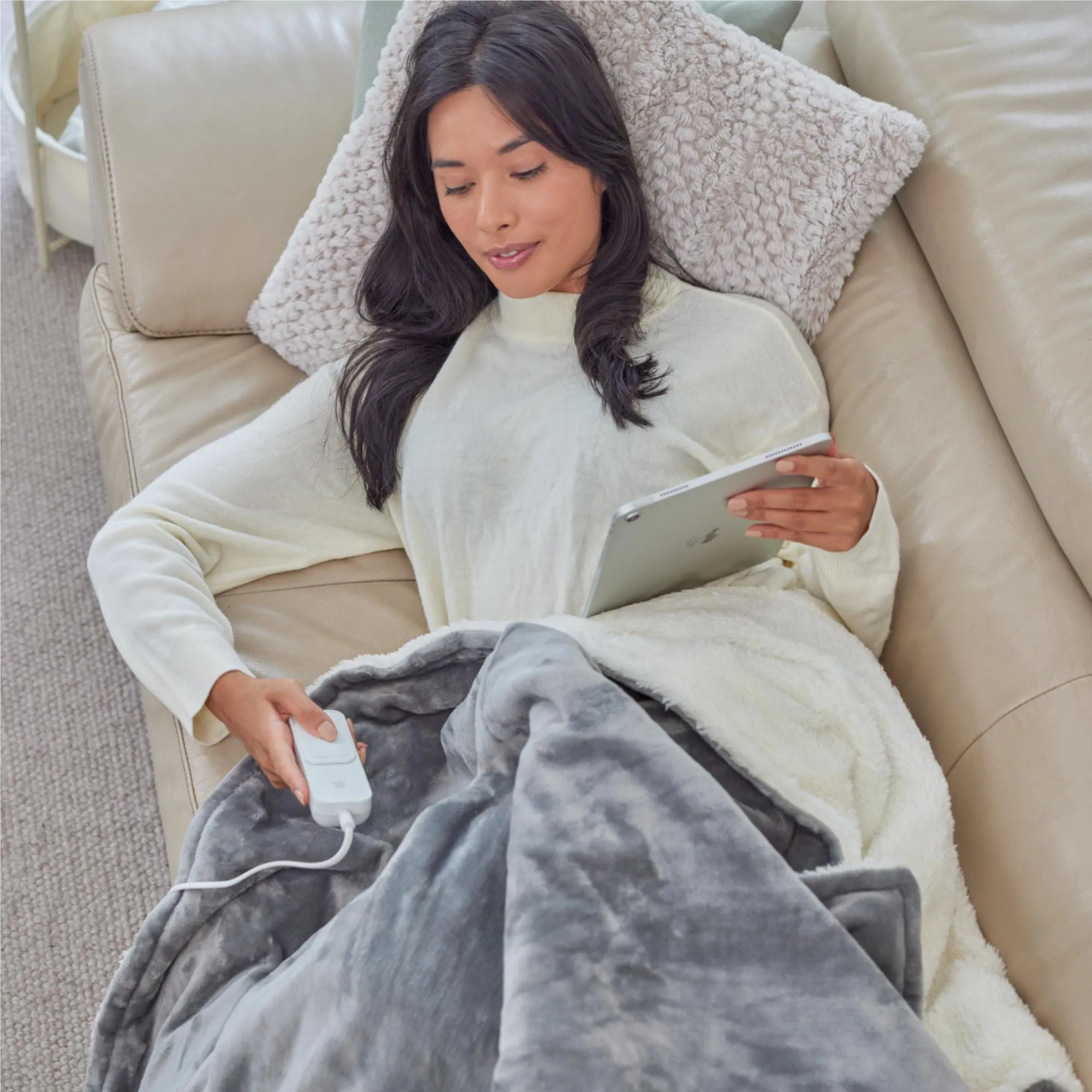 Homedics Heated Throw Blanket (Grey)