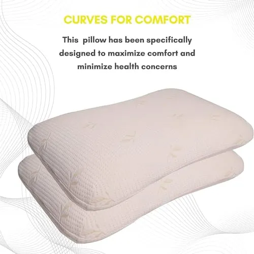 HomeHive Memory Foam Pillow Neck & Shoulder Lumbar Pain Relief Contour Cervical Super Soft & Fluffy-PO1(S_K_E_20022043_Off White)