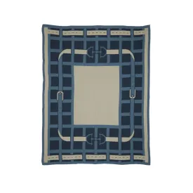 In2Green Equestrian Lattice Blanket - Blue/Cream