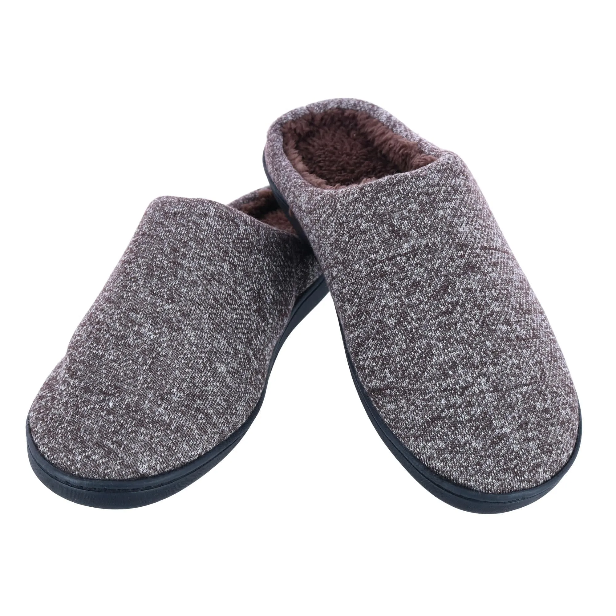 Isotoner Men's Heathered Knit Hoodback Slipper