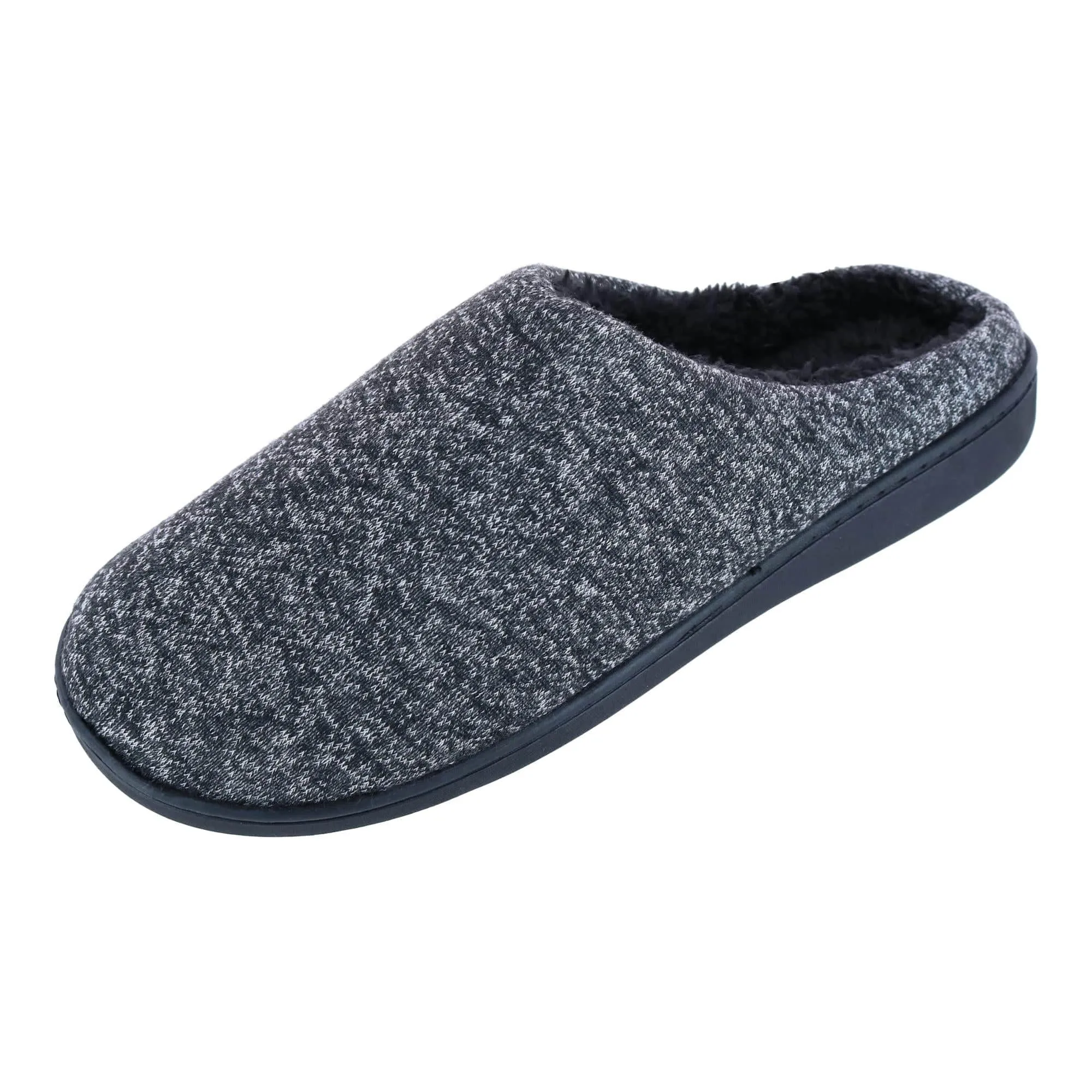 Isotoner Men's Heathered Knit Hoodback Slipper