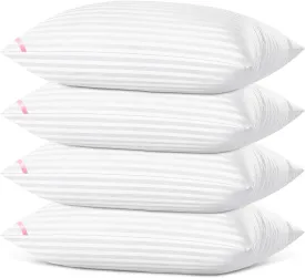 JY Soft Uniformly Microfiber Filled Pillow 26'' x 16'' 'Color-White (Pack of 4)