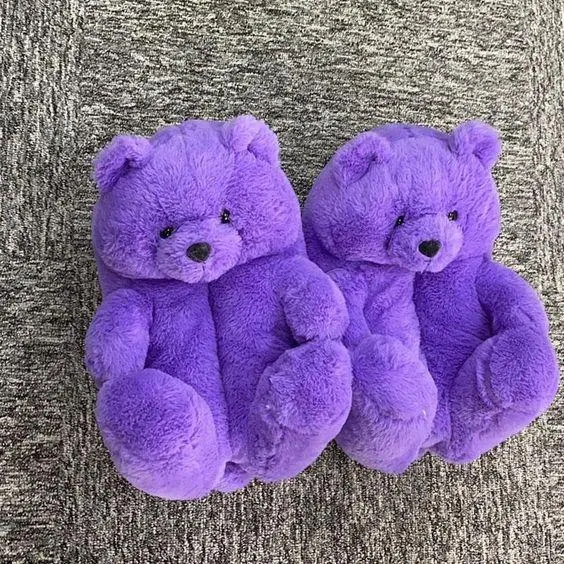 Kawaii Teddy Bear Plush Slippers