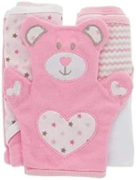 Kelli’s Gift - Zac & Zoey 2 pk Towel & Bath Mitt Set - Girl