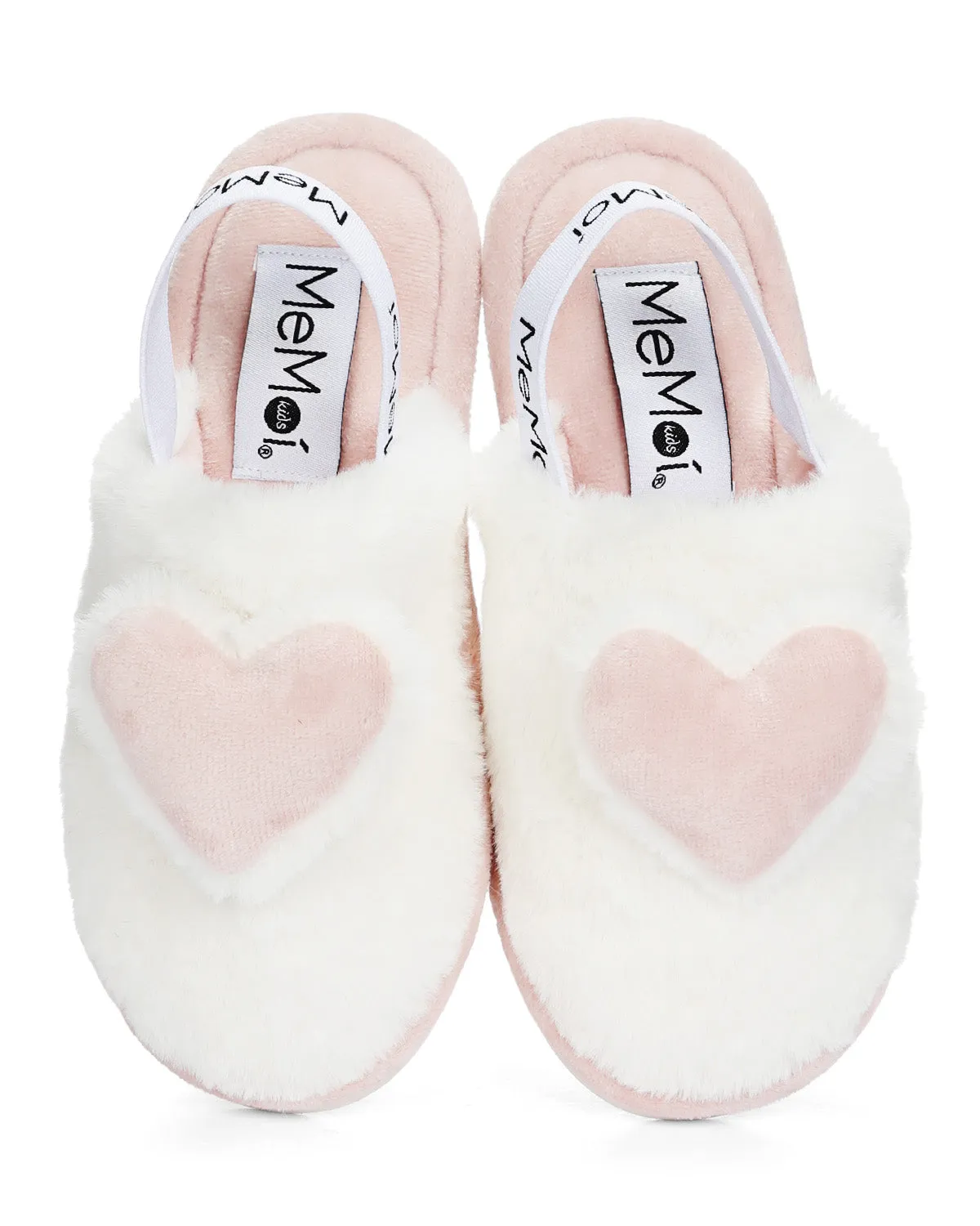 Kids' 3D Plush Heart Non-Skid Slippers