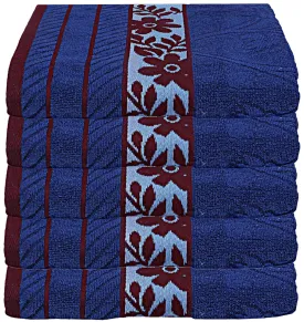 Kuber Industries 100% Cotton 5 Pieces Bath Towel 27" x54? (Blue) -CTKTC28909