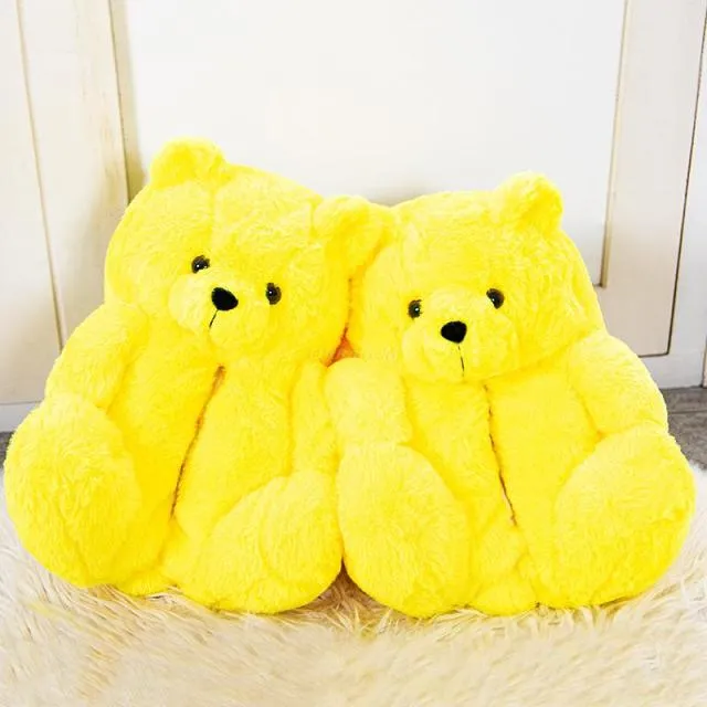 Lemonnade Teddy Bear Plush Slippers